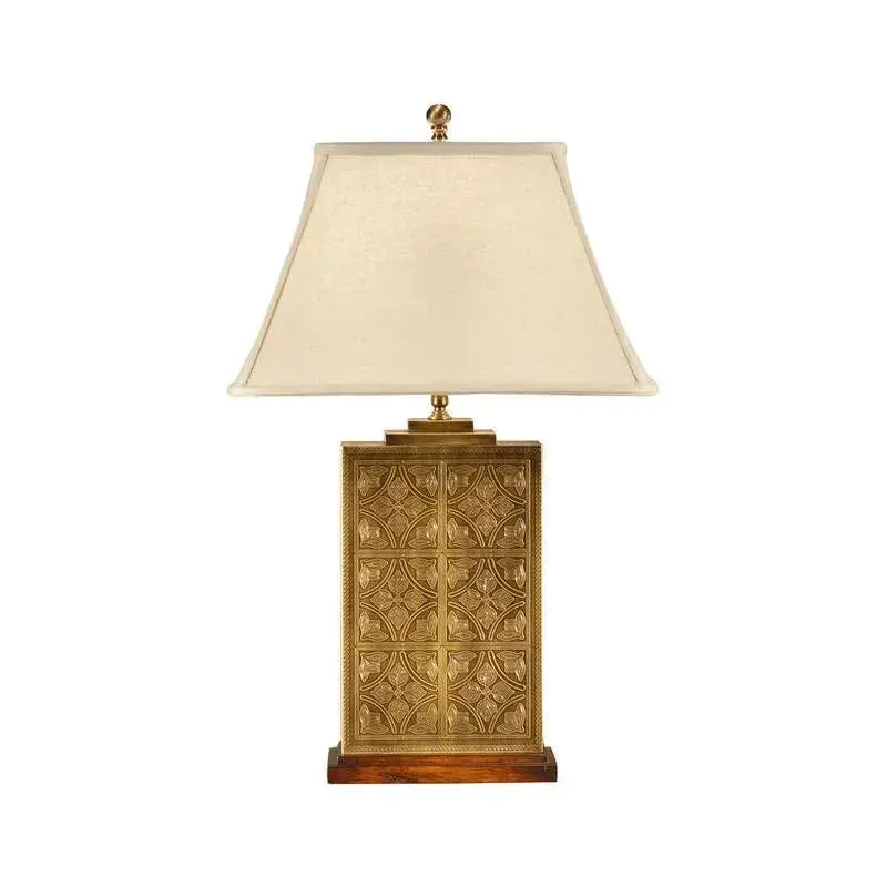 Tea Box Brass Crafted Golden Table Lamp