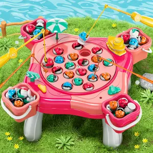 Children's fishing game, electric fishing turntable toy, suitable for children aged 3-5 and 4-8, boys and girls, with sound effects, travel party toy, Christmas birthday gift.
