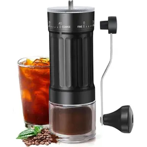 Manual Coffee Grinder With Ceramic Burr, 40 Adjustable Settings, Portable Hand Coffee Bean Mill for Espresso French Press Home Camping Travel With Hand Crank
