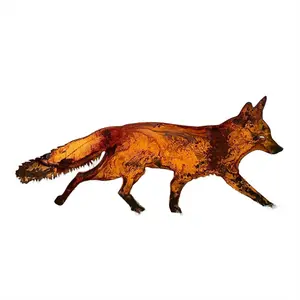 Sneaky Rustic Metal Fox Garden Decoration with Stakes-Woodland Animals Yard Gift for Her-Birthday Gift- Art Sculptures A