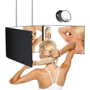 3 Way Mirror, Self Hair Cutting Mirror, Makeup Mirror, Trifold Plastic Mirror to See Back of Head, Barber Supplies Accessories