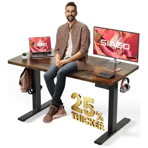 Adjustable Electric Standing Desk - Sit Stand Desk with Cable Management - 3 Memory Presets Adjustable Height Desk Wood Workstation - Valentine Gifts