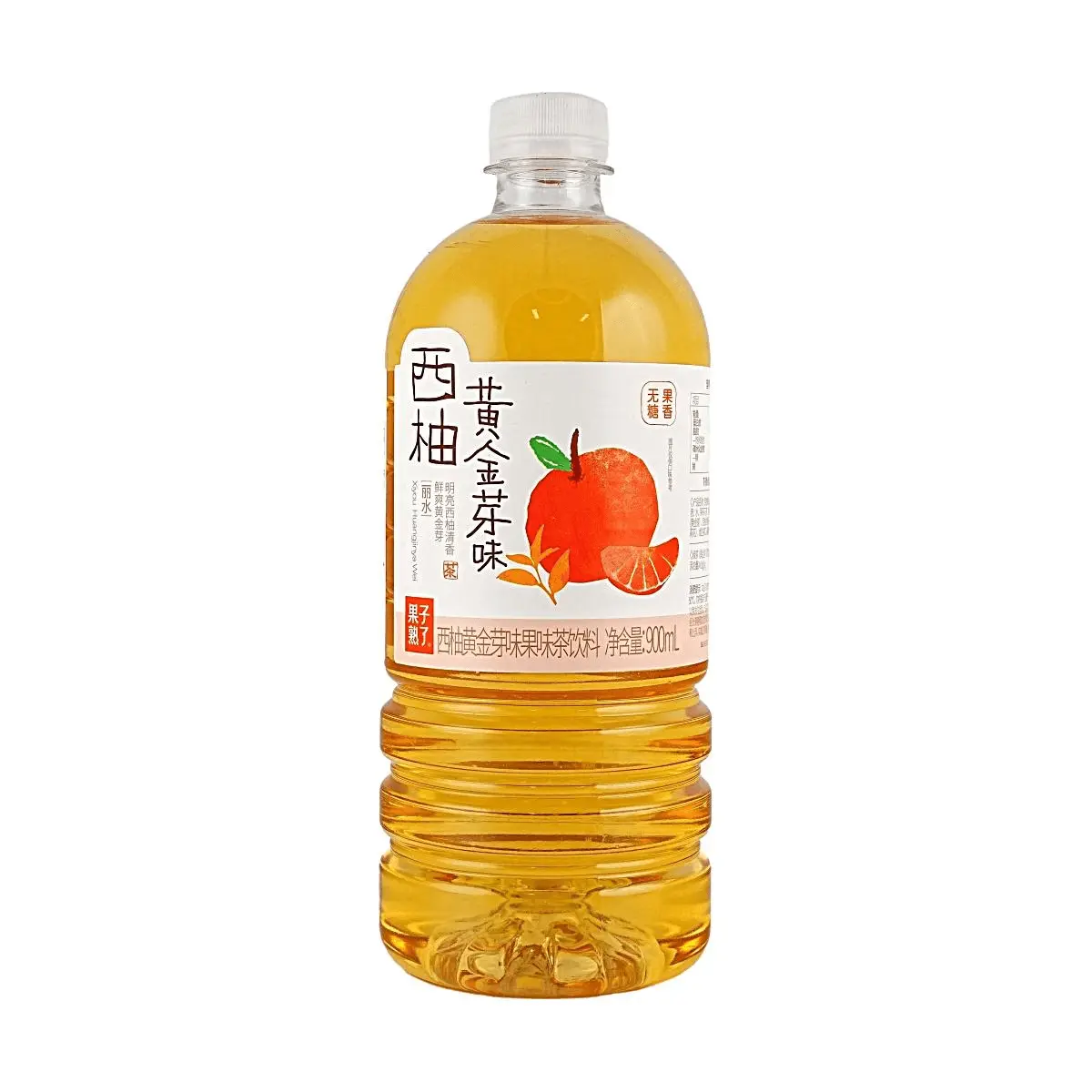 GZSL Sugar-Free Grapefruit Golden Bud Flavor Fruit Tea Drink 900ml - Refreshing & Healthy Beverage
