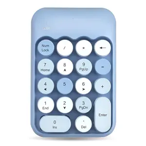 2.4G Wireless USB Numeric Keypad Retro Round Keys Numeric Input Function 10m Wireless Range Compatible with PC Laptop for Finance Office Use