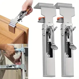 Adjustable Drawer Fixing Clamp Hardware for Quick Press Drawer Front Installation, One-Touch Fixed Removable Retractable Fixed Clip Holder