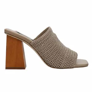 Steve Madden Womens Realize Block  Casual Sandals Casual High Heel 3" & Up - Beige