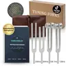 Resonance Sound Healing Tuning Fork Set – 384Hz, 256Hz, 136.1Hz, 128Hz, Vegan Leather Pouch, Activator, Sturdy Lightweight, Comfortable Grip, Easy Hold, Bone Conduction, Sound Healing, Stress Relief, Chakra Balance, Yoga, meditation