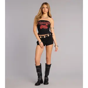 Cool Girl Grommet Waist Hot Shorts