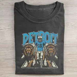 Detroit Football Vintage Graphic Tees, Football Team Tshirt, Lions T-Shirt, Unisex Funny Rugby Gift Shirts Top Menswear Womenswear Streetwear
