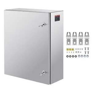 summervibes VEVOR Steel Electrical Box, 24x 20x 8, 304 Stainless Steel Electrical Enclosure Box, Wall-Mounted Outdoor Electrical Electronic Equipment Enclosure with Mounting Plate Hinges Lock, IP66 Waterproof