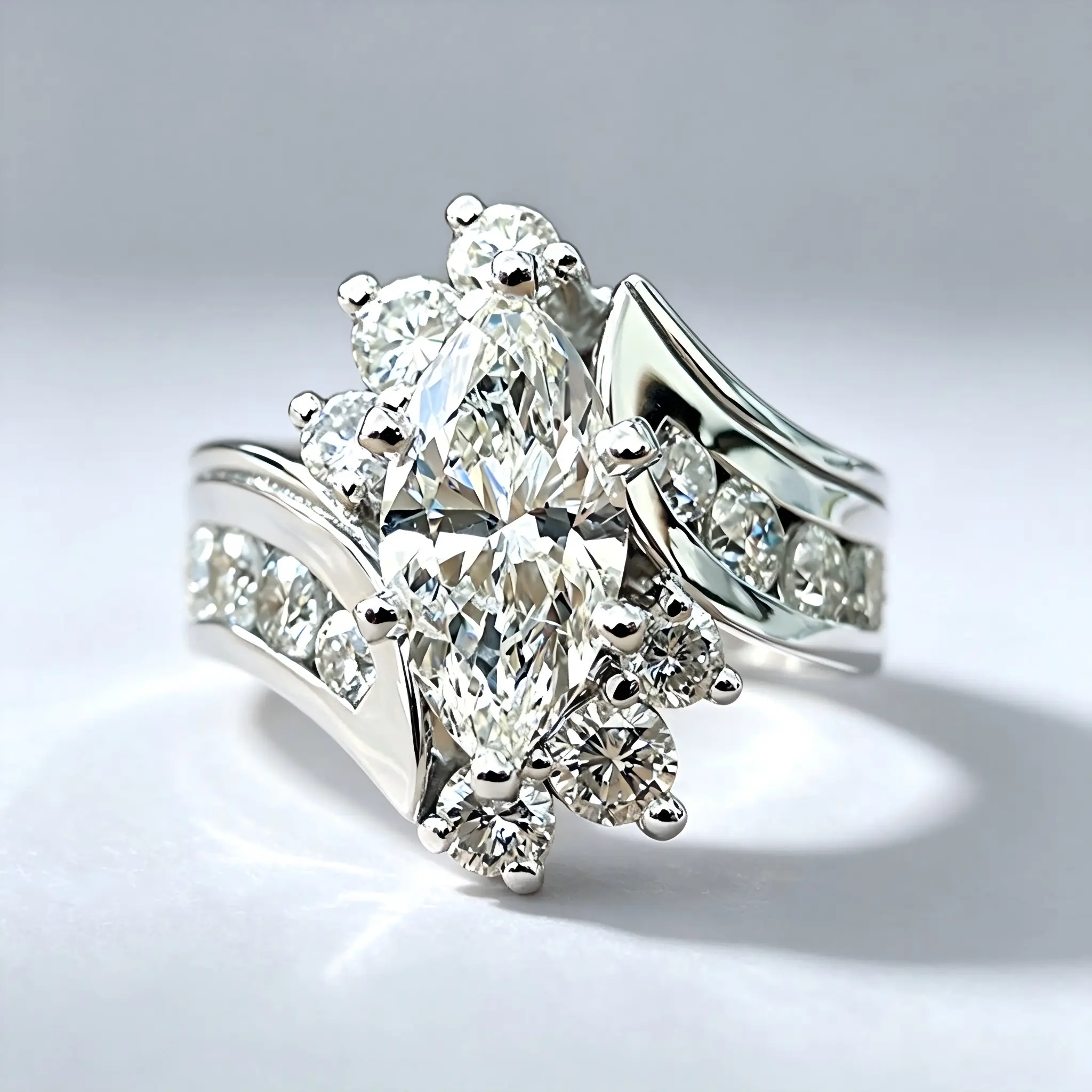 Elegant Silvery Plate Luxury Horse Eye Cubic Zirconia Copper Ring Suitable for Women's Wedding Gifts Engagement Rings Jewelry Round Cz