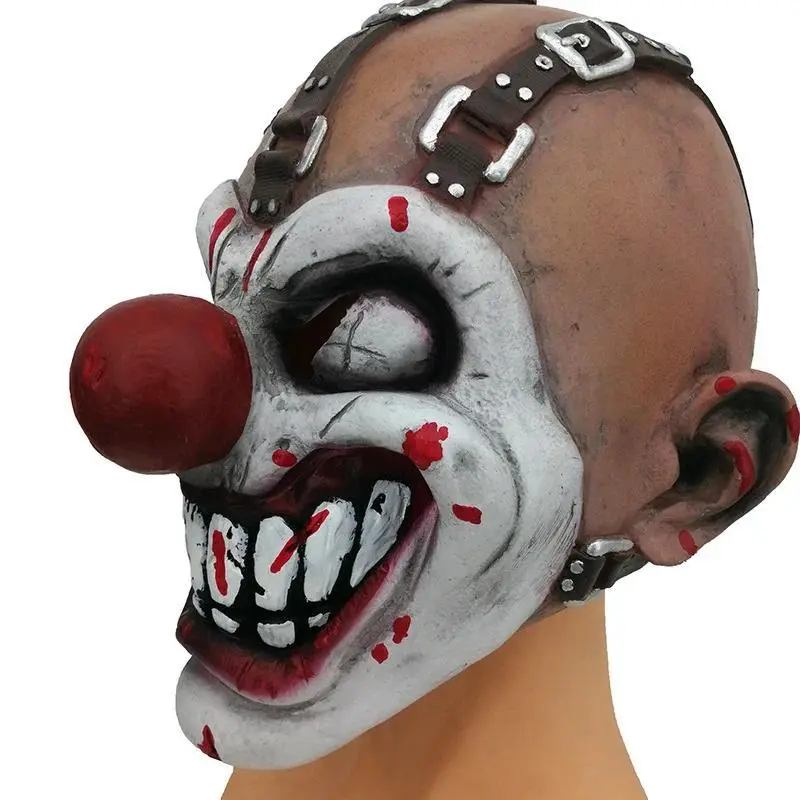 Movie Twisted Metal Sweet Tooth Cosplay Mask Creepy Joker Latex Helmet Full Face Scary Clown Killer Masks Halloween Accessories