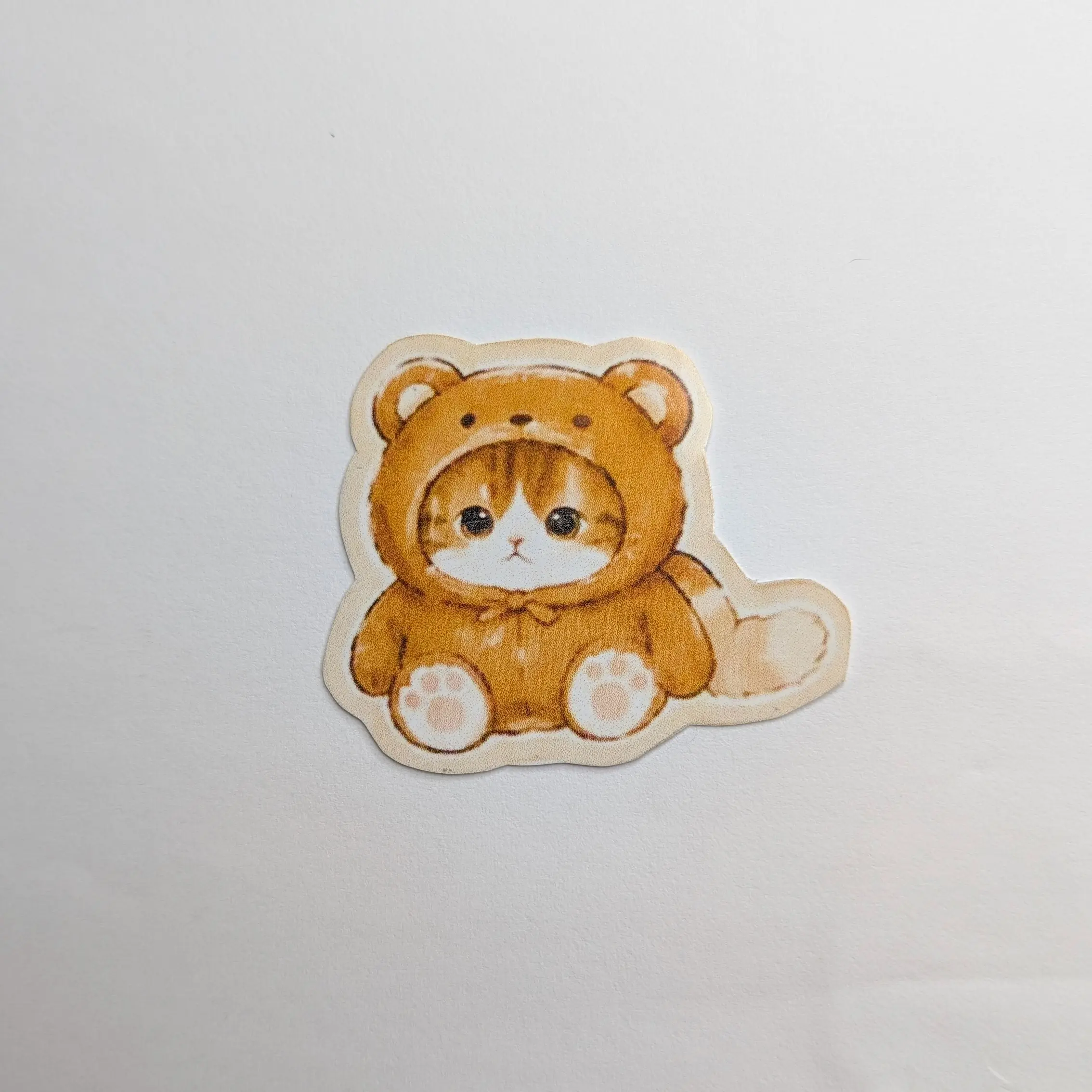 Cute Bear Costume Cat Sticker Adorable Animal Design