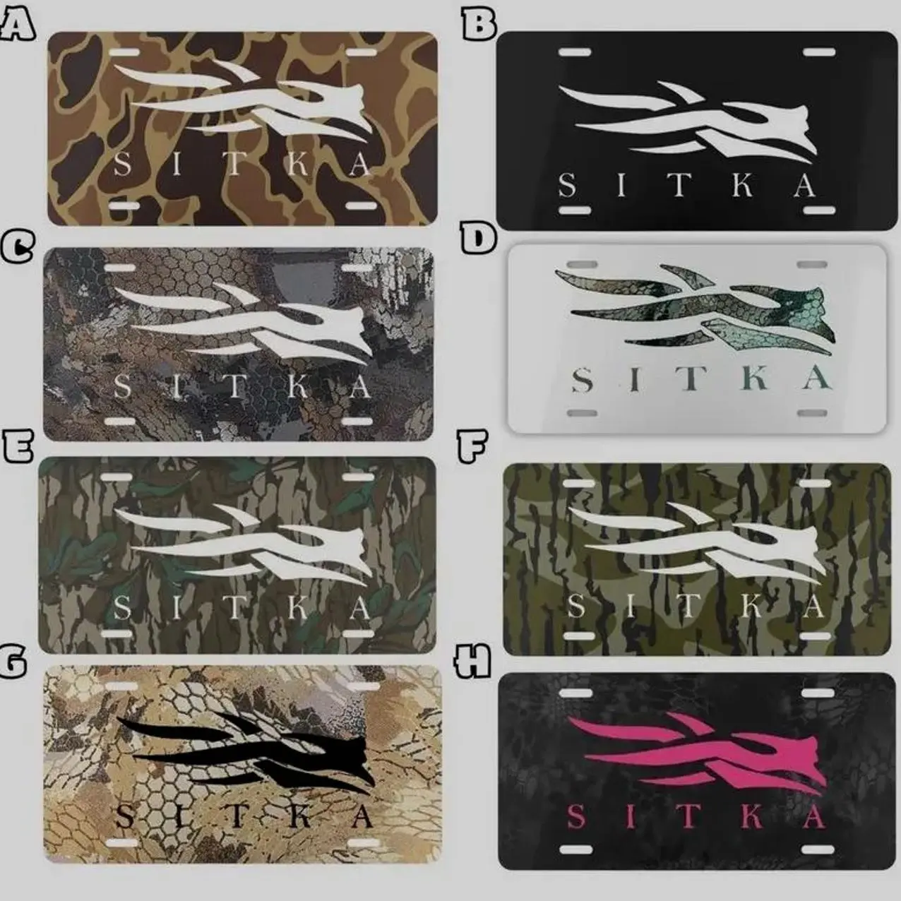 Camo Logo License Plate – 12x6 Aluminum Custom Vanity Plate with 4 Pre-Drilled Holes, Personalized Car & Truck Decor, Made in USA