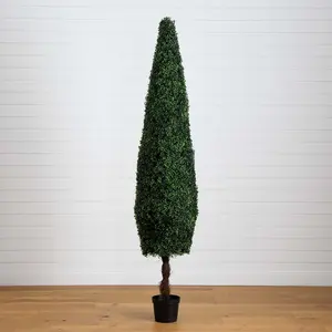 8’ UV Resistant Artificial Boxwood Topiary  Cone Tree (Indoor/Outdoor)