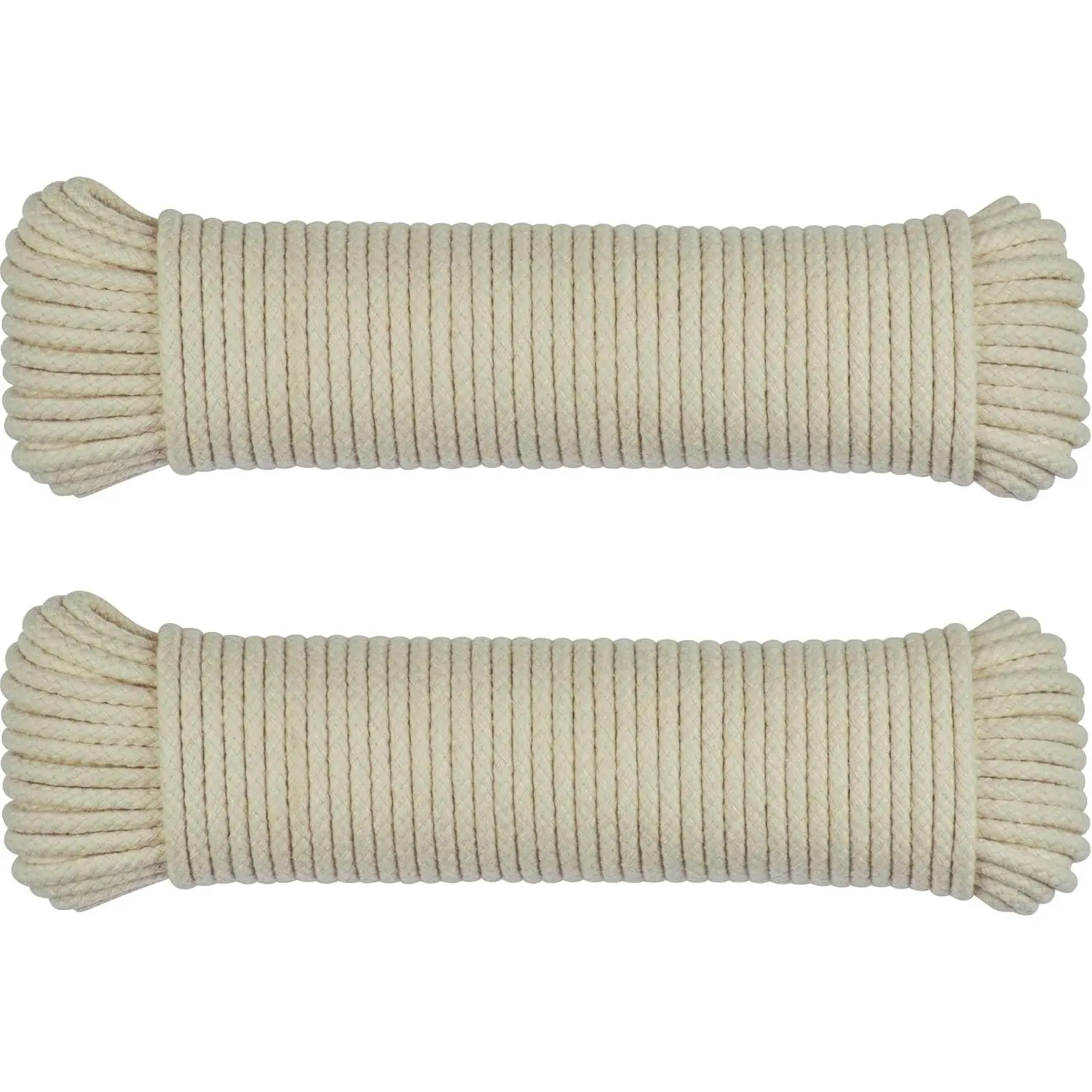200 ft  Cotton Rope, Clothesline Rope, 1/4 inch General Purpose Rope Utility Cord, Ideal for Sports, Outdoors, Tents, Hammocks, Halters, Harnesses, Awnings (2 Pack, 100ft Each)