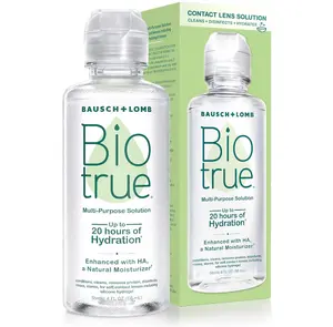Biotrue Contact Solution, Multi-Purpose Lens Solution for Soft Lenses, Cleans, Disinfects, Removes Protein Build-Up, Dirt & Debris, Hydrates, Stores & Conditions Contacts, 4 Fl Oz (Pack of 1)