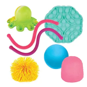 Kaplan Early Learning Fidget Fun Kit - 7 Pieces in Various Styles and Colors for Anxiety and Stress-Relief