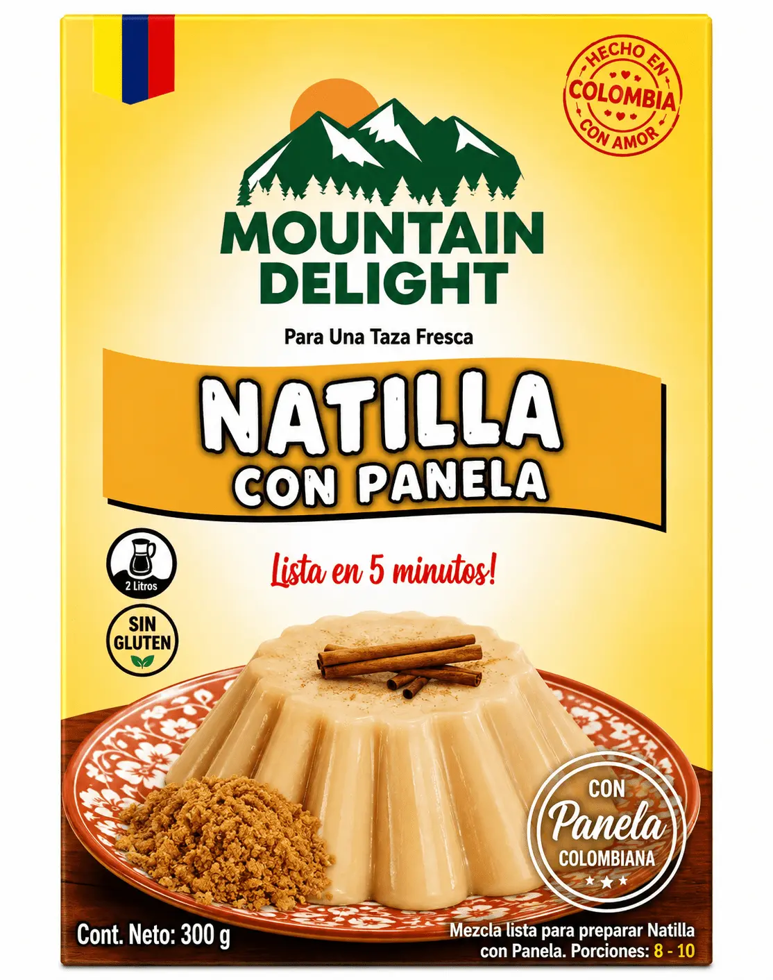 Mountain Delight Panela Natilla Mix 12 oz (340g) – Traditional Colombian Custard Dessert Mix – Imported from Colombia