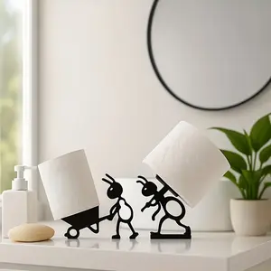 2-Piece Minimalist Practical Napkin Holder Set, Fun Modern Ant Design, Vibrant Animal Shape, Elegant Bathroom Decor, Home & Office Use