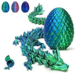 3D-Printed Dragon Statue, 1 Count Colorful Gradient Design Dragon Egg Ornament for Stuffing Easter Eggs, Creative Desktop Decoration for Home and Office, Home Decor Supplies, Collectible Room Decor