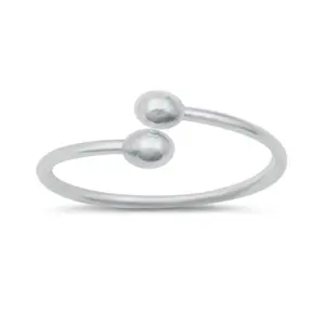 Ball End Spiral Wrap Ring - 925 Sterling Silver