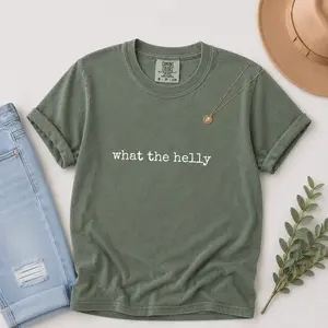 Comfort Colors What The Helly T-shirt, Funny Viral Meme Graphic Tee, Sarcastic Mood Tee, Trendy Quote T-shirt, Women's Summer Outfits, Gift For Her - TrendWear USA