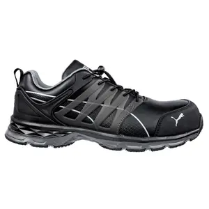 PUMA Safety Mens Velocity 2.0 Low Slip Resistant Composite Toe  Work Safety Shoes Casual - Black