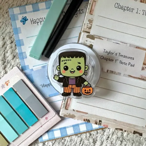 Cute Frankenstein Monster Halloween MagSafe Phone Grip, Chibi Jigsaw Pumpkin Trick-or-Treat PopSocket, Spooky Season Accessory, Horror Fan Gift, TikTok Viral Merch