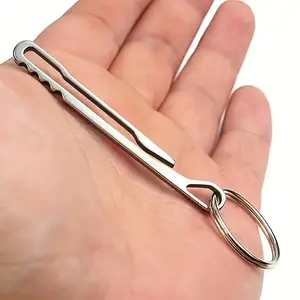 2pcs Sturdy Belt Clip Keychain Carabiner with Metal Ring - Sleek White, Perfect for Outdoor Camping, Hiking & Adventures - Essential EDC Tool Clip, Camping Accessories