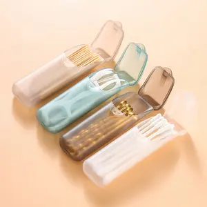 Portable Flosser and Toothpick Box, Interdental Flosser, Leak-Proof Travel Pill Holder with Transparent Lid, Compact Edc Storage Container, Durable Plastic Case