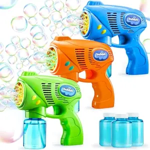 3 Bubble Guns Kit with 3 Solutions for Kids, Bubble Blaster for Summer Toy, Party Favors, Birthday, Outdoor & Indoor Activity, Birthday Gift