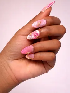Handmade Press On Nails "Mochi Blossom" - luxury set