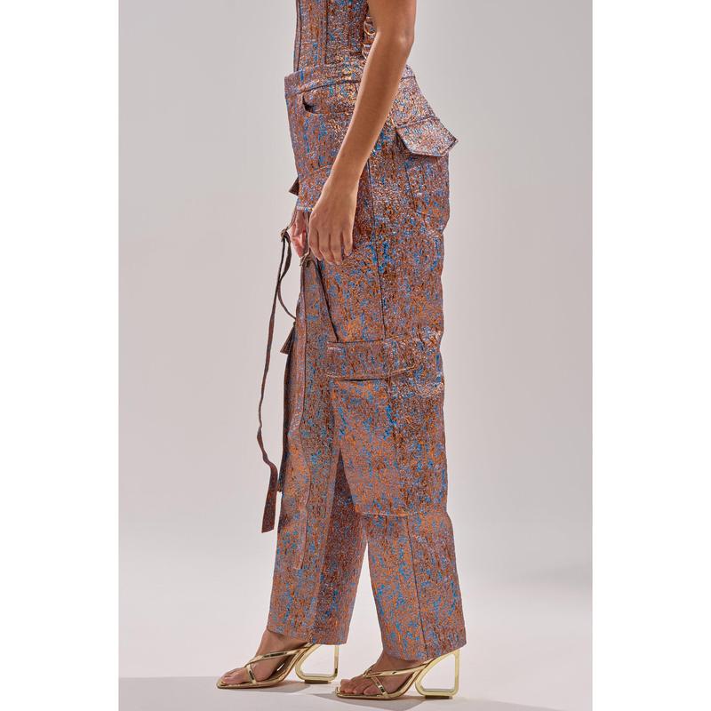 CHECK IT OUT BROCADE BRONZE TROUSER
