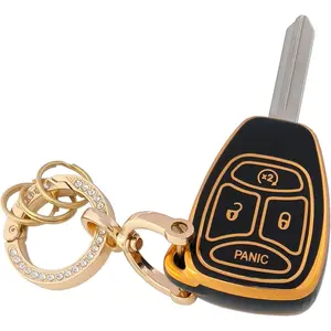 Fob Cover for Jeep/Dodge/Chrysler with Keychain Soft TPU Car Shell Case Protector Compatible with Dodge Ram 1500 2500 3500 Jeep Wrangler/Patriot/Compass Chrysler Aspen Durango