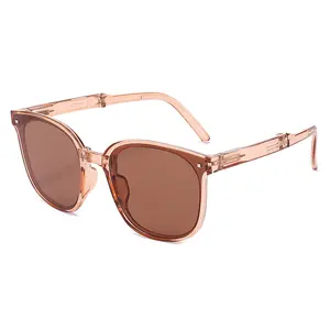 Women's Classic Polarized Sunglasses Modern Cat Eye Round Shape Square Frame Anti-Glare Foldable UV Protection Lightweight Plastic Elegant Design