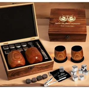 Charred Oak Whiskey - Holiday Gift for Bourbon Enthusiasts, Leakproof Wooden for Dad, Husband &, Perfect Presents for Boyfriend Father Friends, Wine