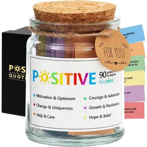 Positive Affirmations Jar,Positive Affirmation Cards for Women,Inspirational Encouragement Cards,Thoughtful Birthday Gifts for Women Men Friends Teens Kids,Motivational Desk Decor for Coworkers Boss