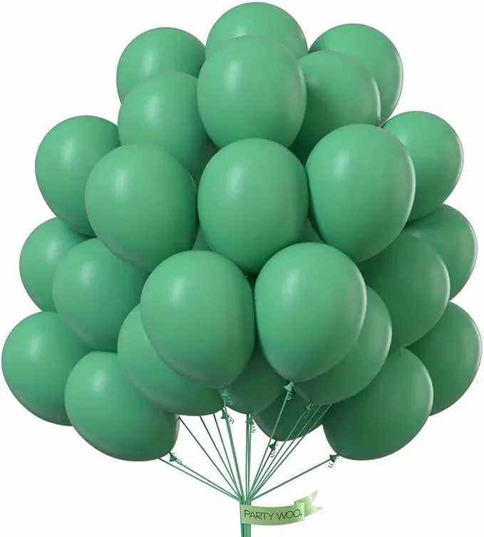 PartyWoo Sage Green Balloons 50 pcs 12 Inch Matte Dusty Olive Boho Green Eucalyptus Latex Helium Balloons for Wedding Baby Shower Gender Reveal Birthday Graduation Safari Party Decorations Green-F03