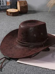 Unisex Jazz Hat Spring & Fall Outdoor Sun Protection Cap, Travel Knight Hat American Western Style Cowboy Hat Adjustable Hat for Men Women