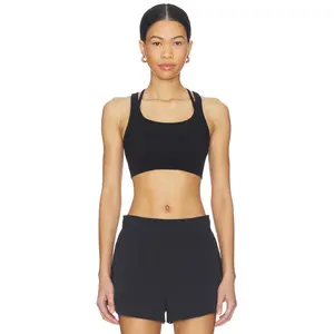 Beyond Yoga Seamless Double Layer Mesh Bra in Black