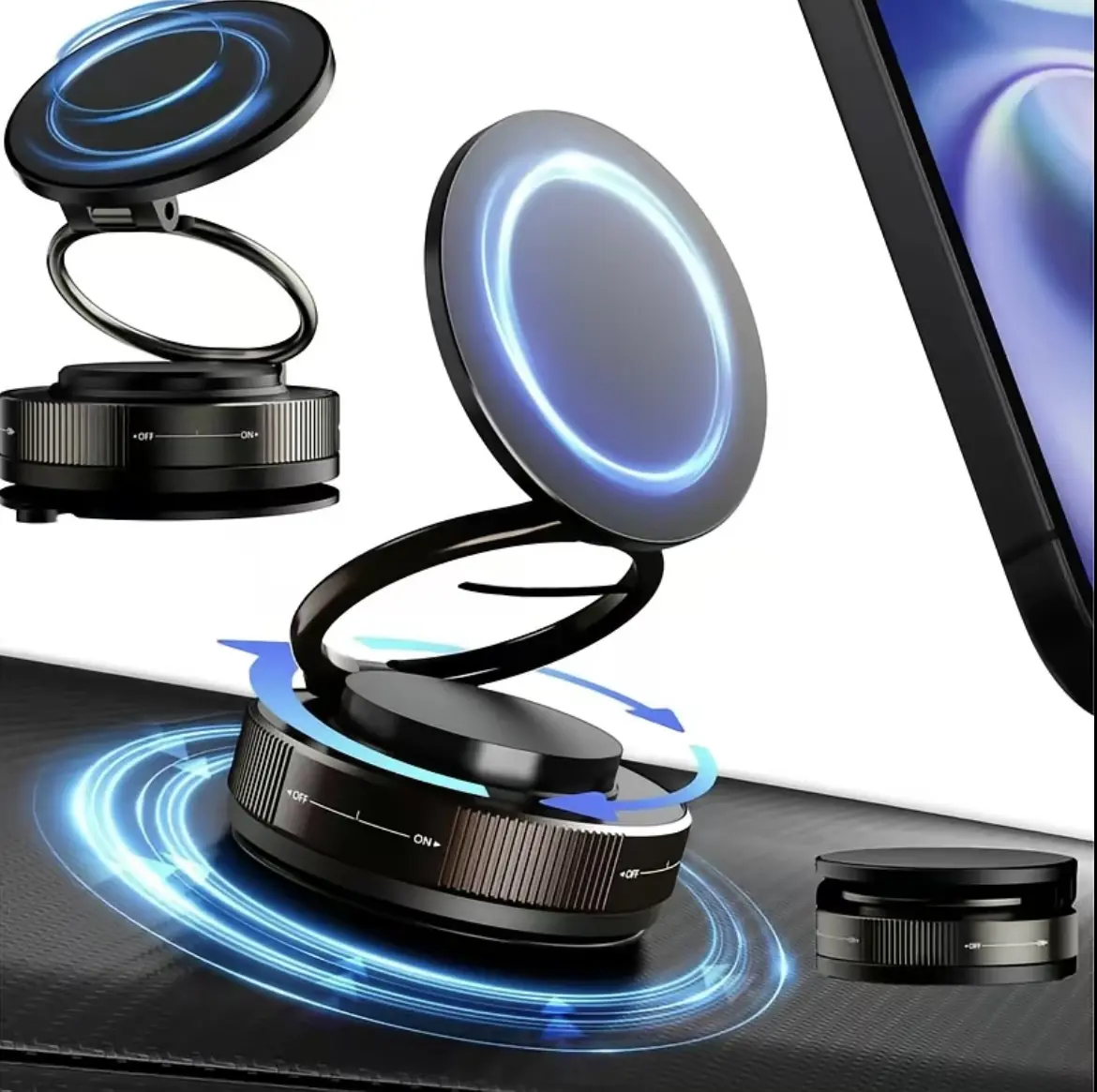 elio Car phone holder 360 degree rotation,suitablefor car navigation in-car dashboard,horizontaland vertica screen adjustmentangle,suctioncup fixed non-slip mobile phoneholdersuitable for iPhone and Android