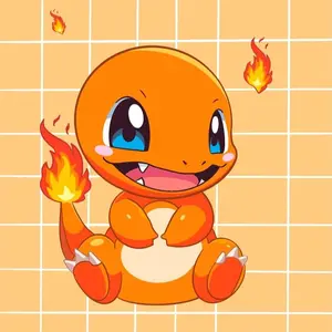 Charmander Vinyl Sticker, Water Resistant Peeker Sticker | Vinyl waterproof sticker | Gift for Game lovers