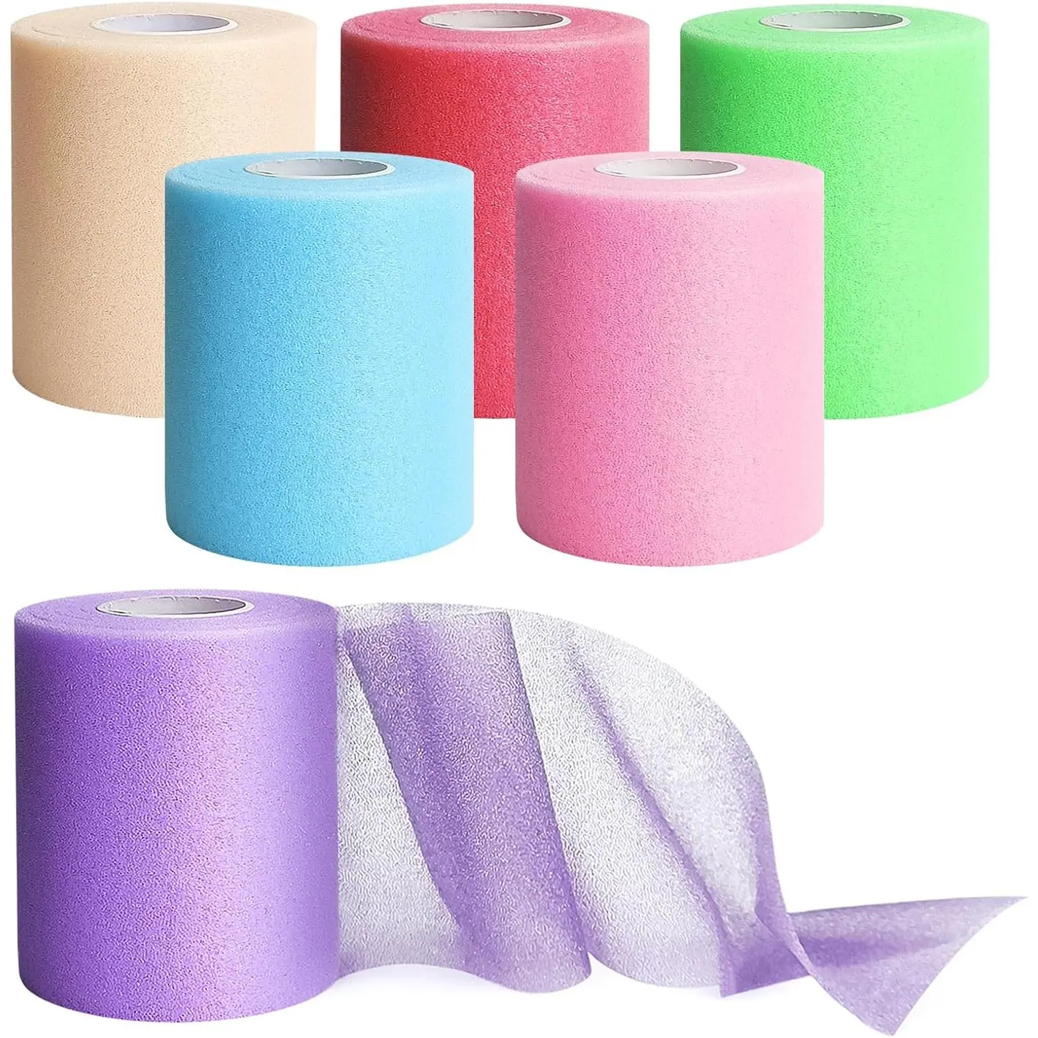 Prewrap Athletic Tape,6 Roll Pre wrap Headbands for Hair Soccer,Foam Underwrap Sports Wrap for Ankles Wrists Hands Knees Elbows 2.75 Inches X 12 Yards