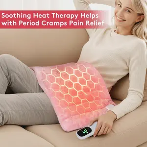 UTK Women's Electric Heating Pad for Menstrual Cramp Pain,Soft Flannel Fabric Machine Washable, 6 Heat Settings