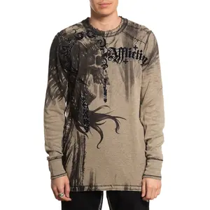 Affliction Men's Reversible Thermal Shirt Indian Chief
