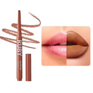 Ruby Kisses Plumping Effect Lip Liner, Semi Matte, Smudge Proof, High Pigment, Medium to Full Coverage Makeup, Precise Tip, Bold Color Lip Plumper