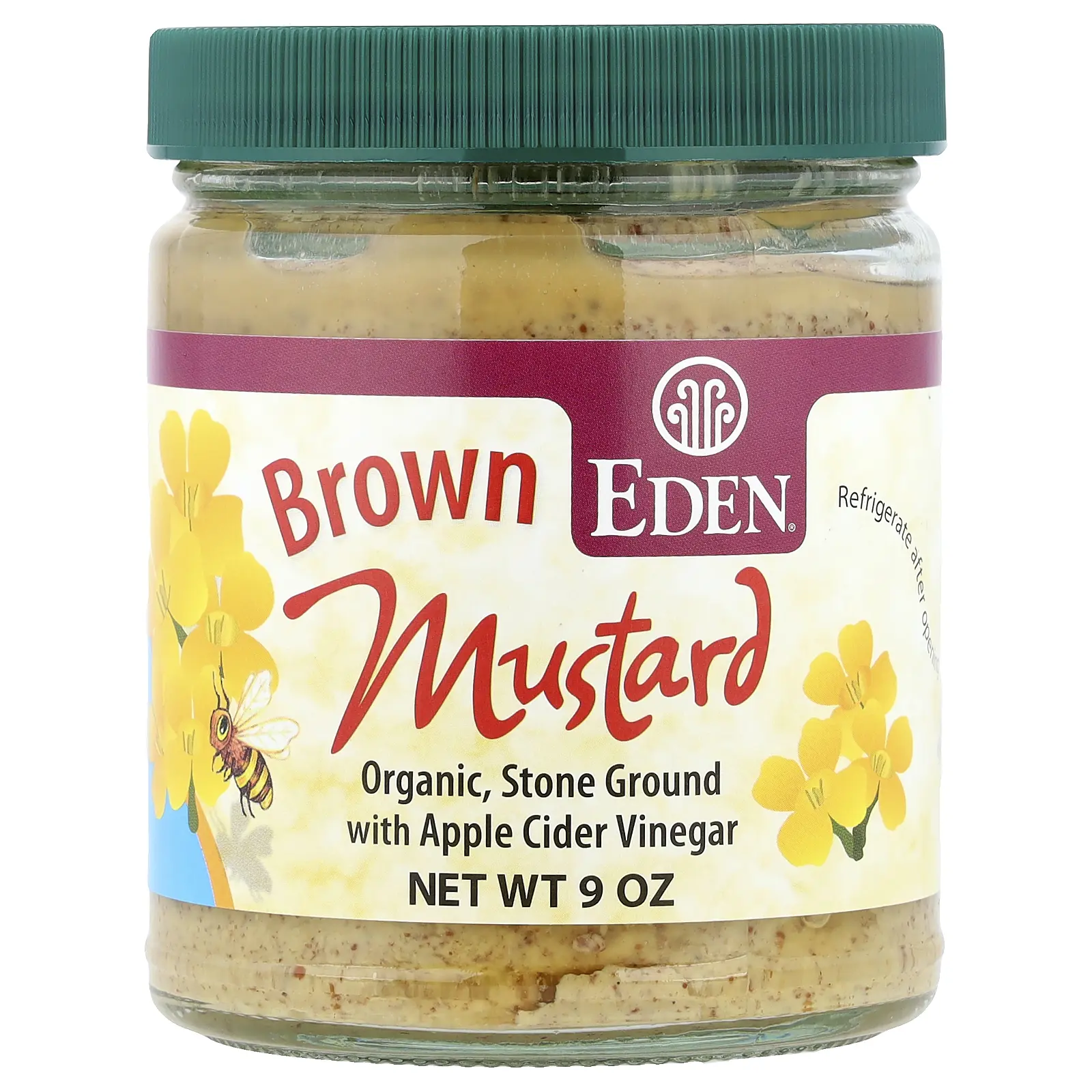 Eden Foods Organic Brown Mustard With Apple Cider Vinegar, 9 oz