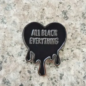 Heart Shaped Enamel Pin - All Black Everything Design