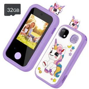 Kids Unicorn Smart Phone Toy for Girls Age 3-9, Mini Smartphone with 2.4'' Touch Screen, 18 Learning Games, Dual Camera, 32GB SD Card